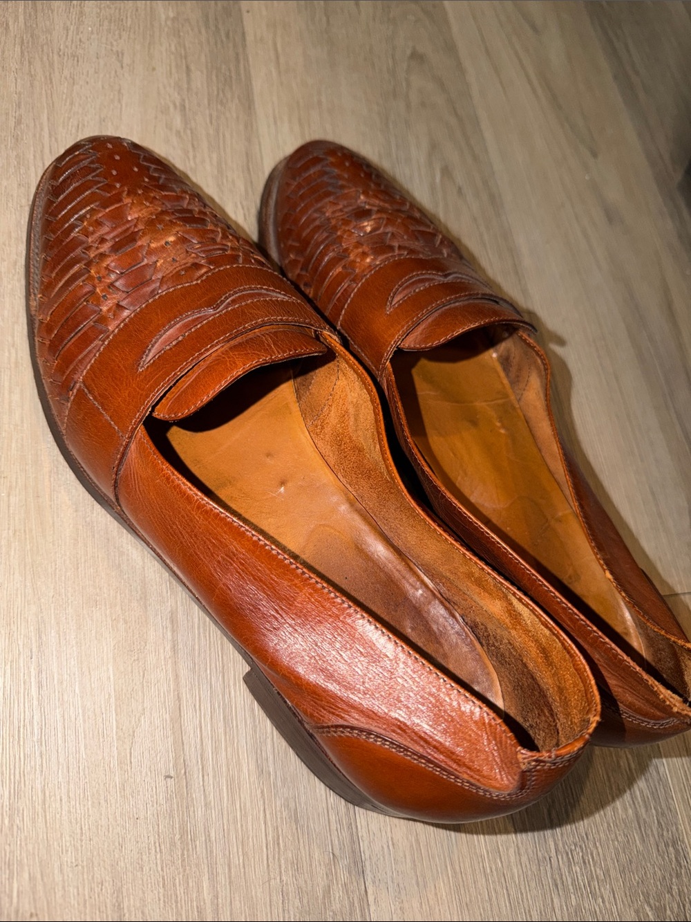 Polo by Ralph Lauren Brown Woven Leather Slip-On Loafers - Picture 2 of 4